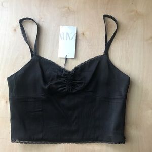 BRAND NEW ZARA SATIN CROP TOP